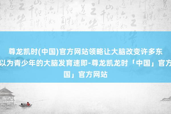 尊龙凯时(中国)官方网站领略让大脑改变许多东谈主以为青少年的大脑发育速即-尊龙凯龙时「中国」官方网站